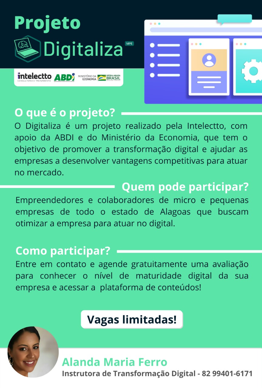 Projeto Digitaliza promove transformação digital e ajuda pequenas empresas de Alagoas
