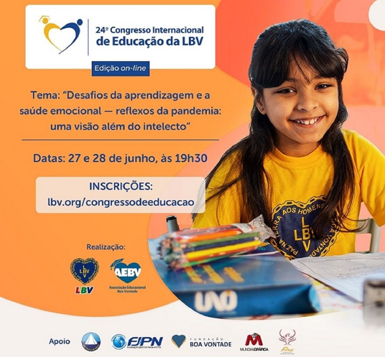 Inscrições estão abertas para o 24º Congresso Internacional de Educação da LBV