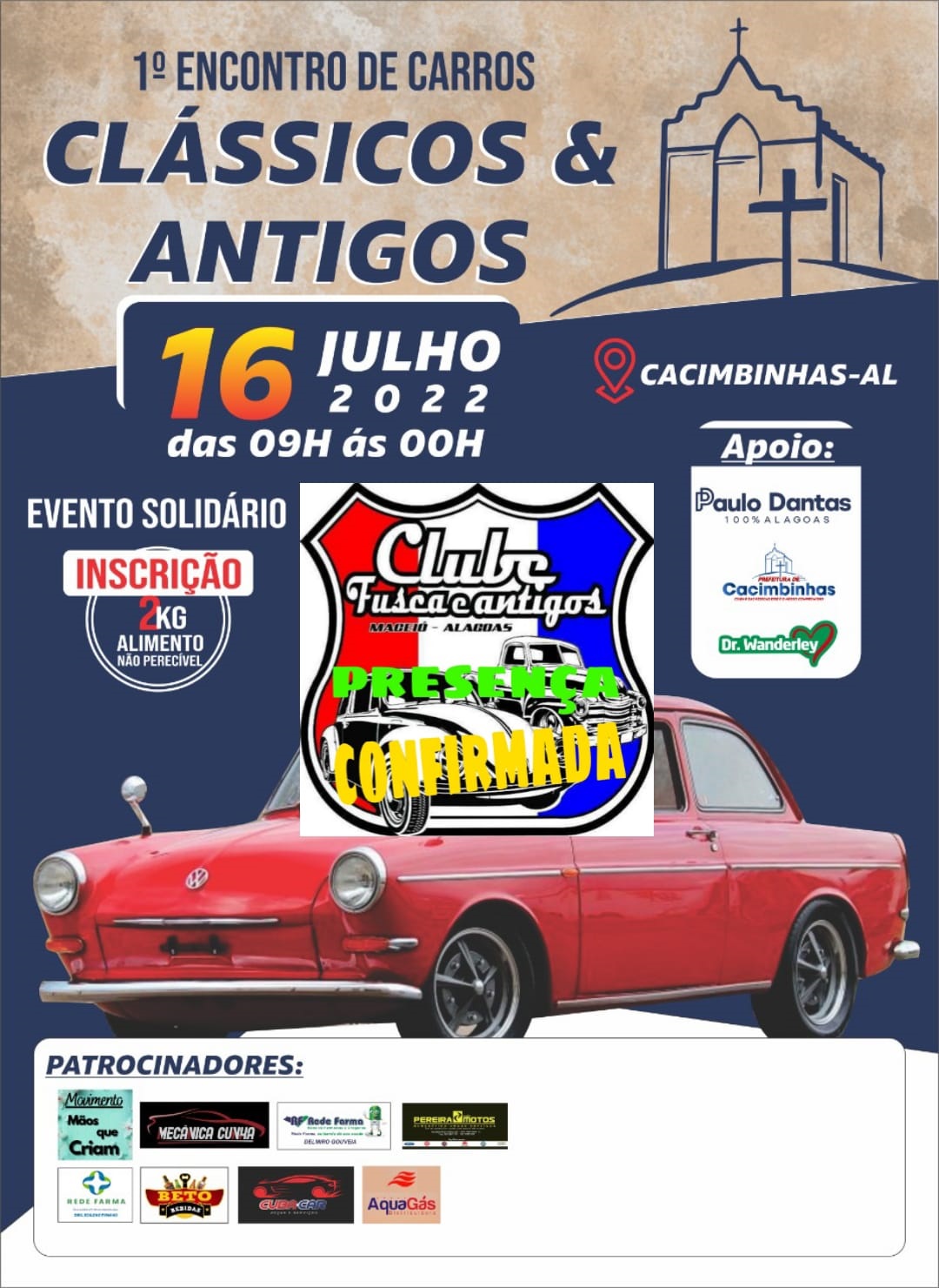 1º encontro de carros clássicos e antigos acontece hoje em Cacimbinhas