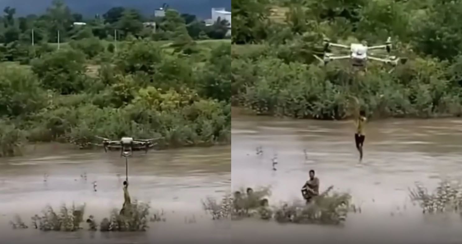 Fazendeiro usa drone de R$ 150 mil para resgatar pessoas em enchente no Vietnã